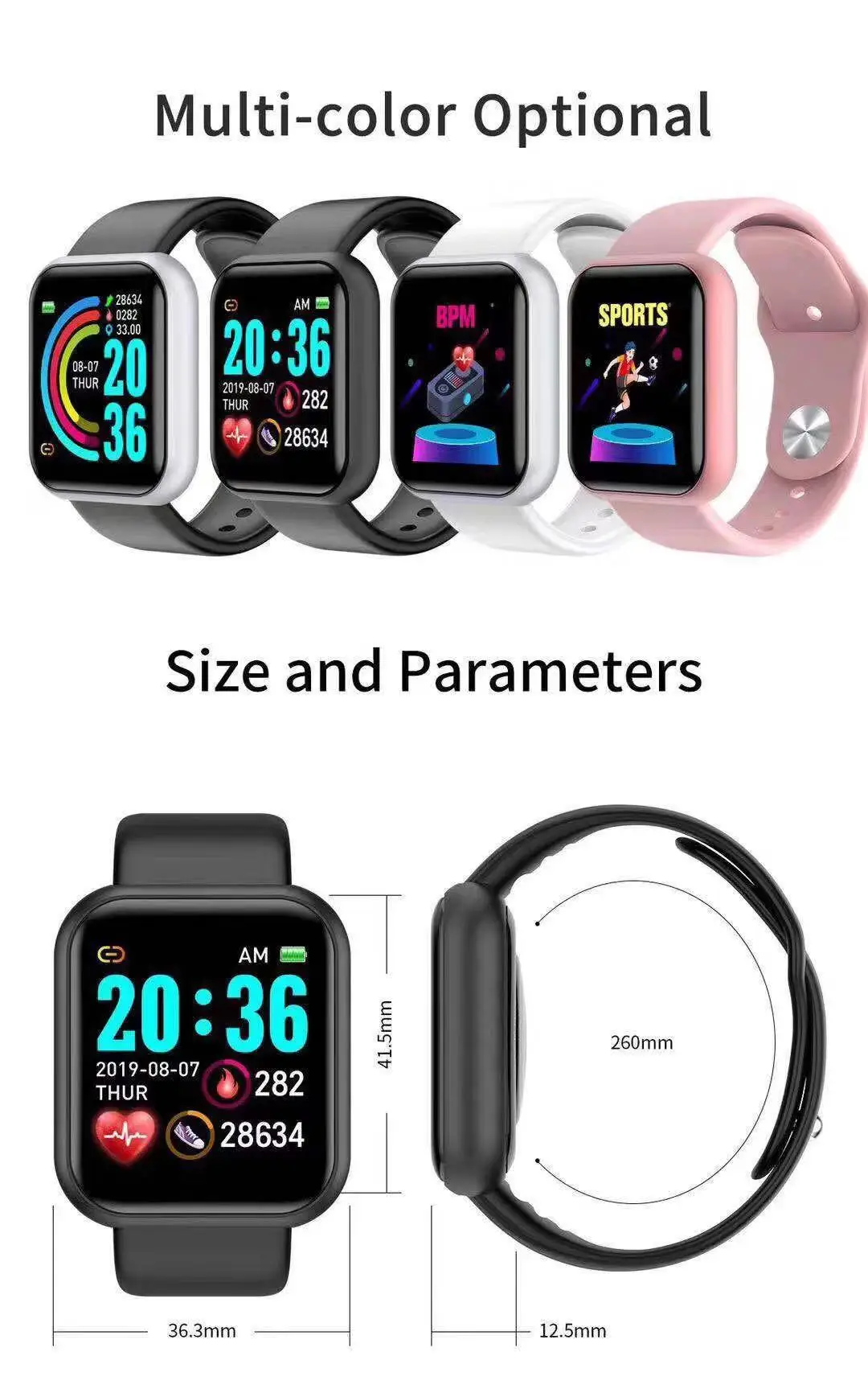 Smartwatch Touch - Smartwatch D20 Pro da uomo Y68,