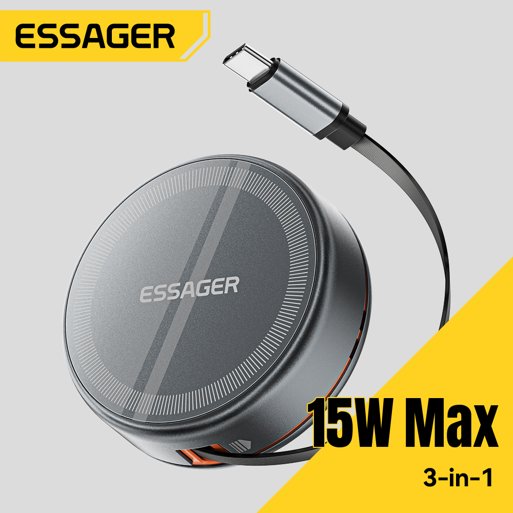 Essager 15W 3 in 1 caricabatte - Watch Charger Cable recensione e prezzo